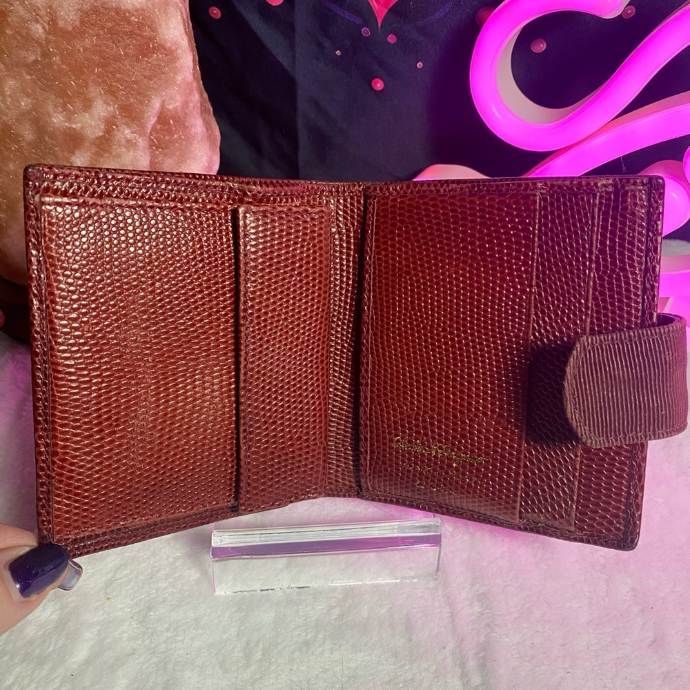 Vintage Ferragamo Lizard Leather Bifold w/COA - Picture 2 of 9
